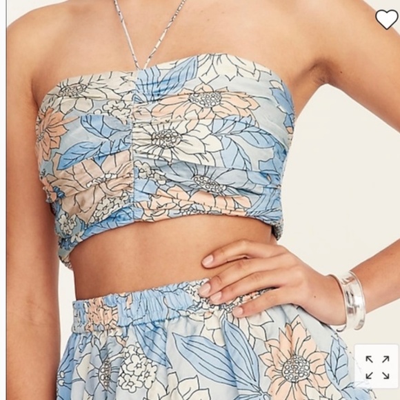 J. Crew Matching Blue Floral Set SZ Small - Picture 2 of 4